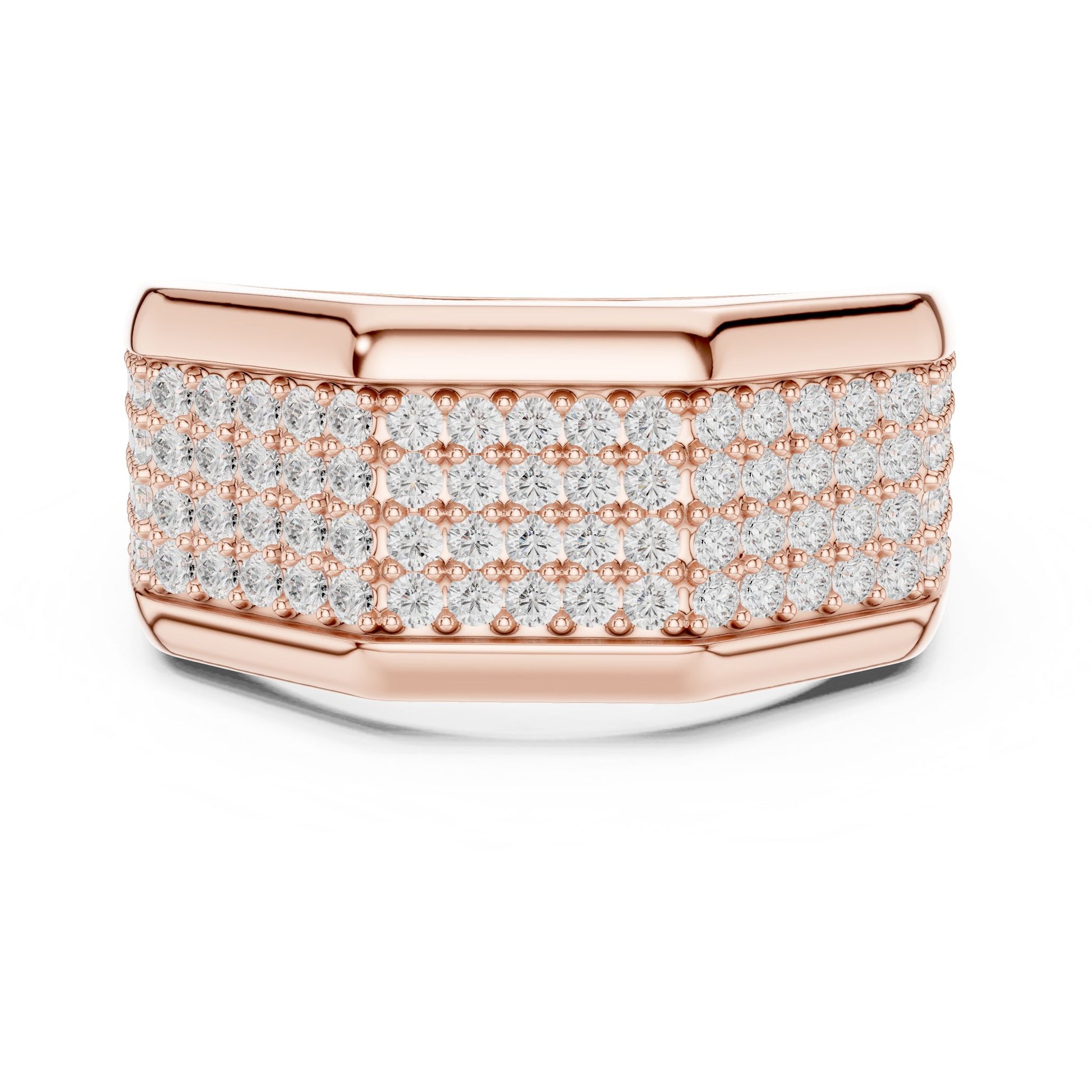 Men's Round Lab Grown Diamond Pave Ring