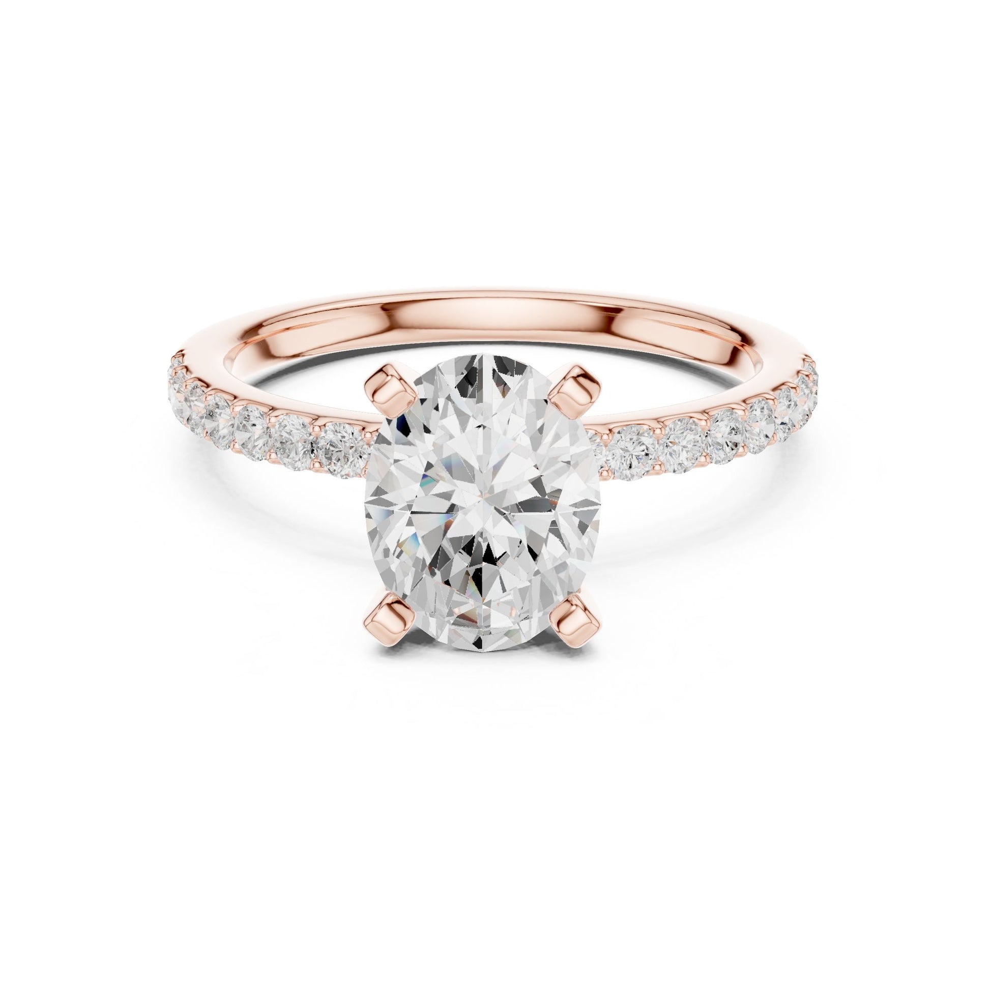 Round Lab Grown Diamond Pave Engagement Ring