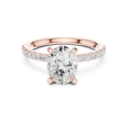 Round Lab Grown Diamond Pave Engagement Ring