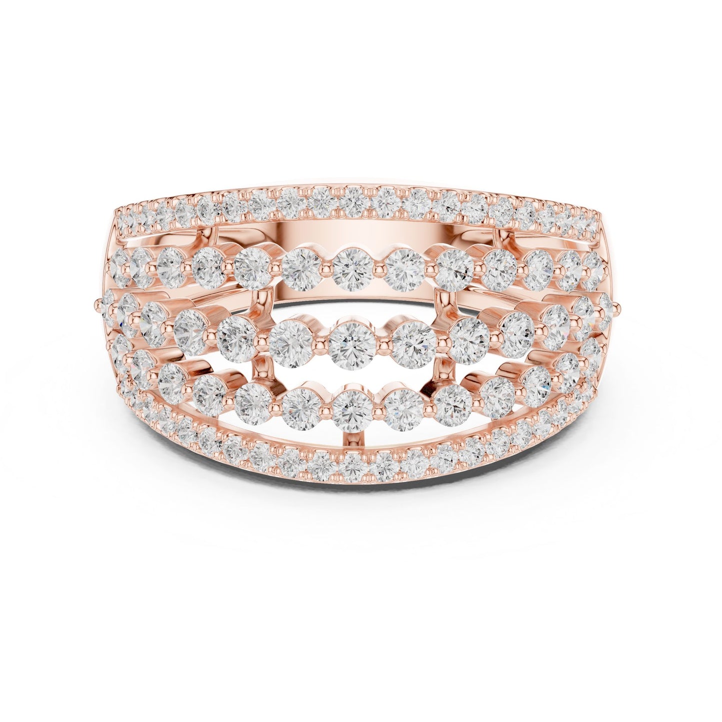 Round Lab Grown Diamond Pave Engagement Ring