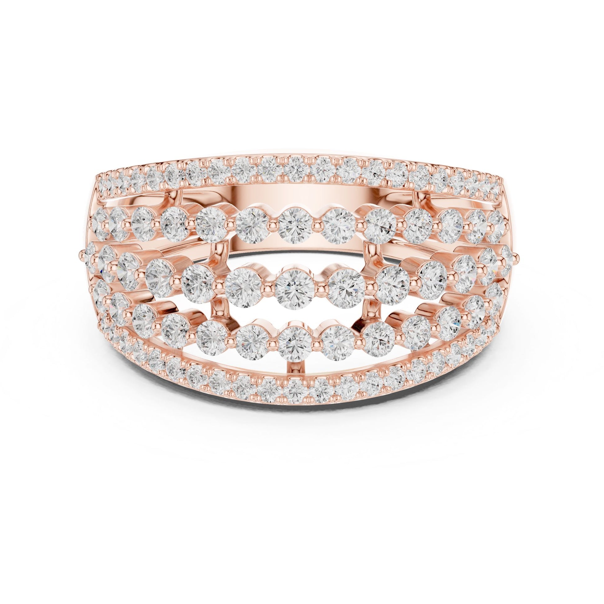 Round Lab Grown Diamond Pave Engagement Ring