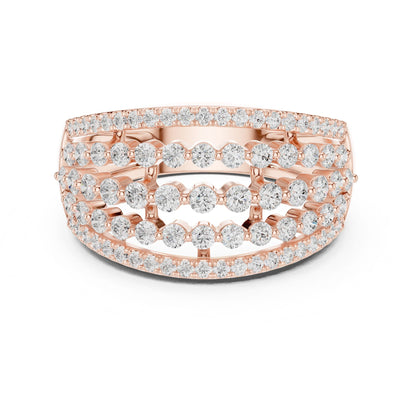 Round Lab Grown Diamond Pave Engagement Ring