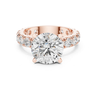 Round Lab Grown Diamond Pave Engagement Ring