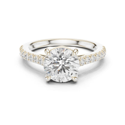 Round Lab Grown Diamond Pave Engagement Ring