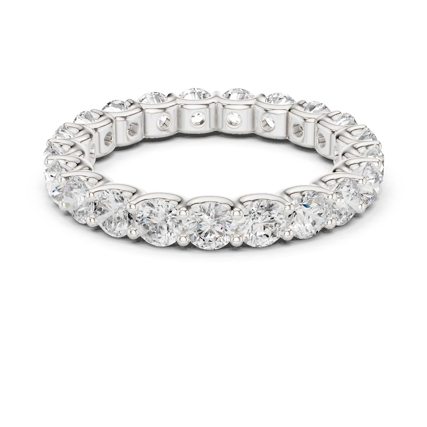 Round Lab Grown Diamond Pave Engagement Ring