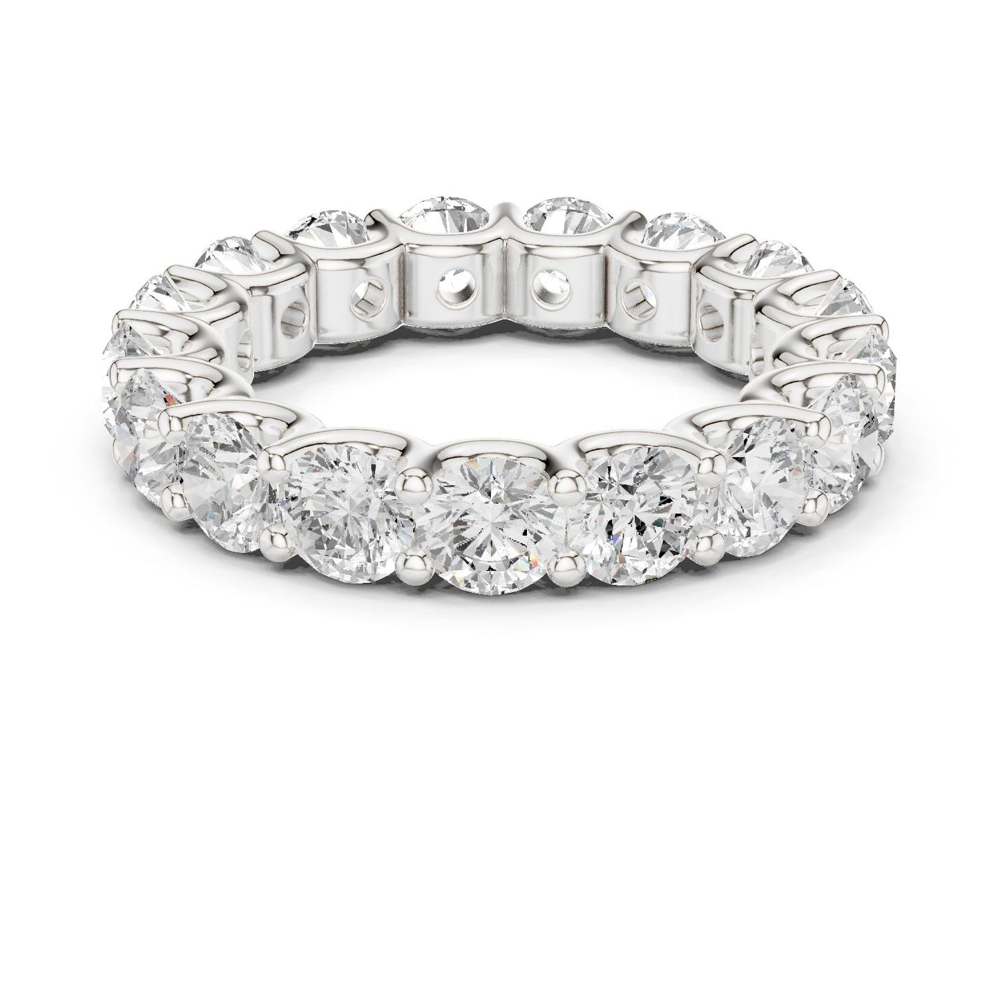 Round Lab Grown Diamond Pave Engagement Ring