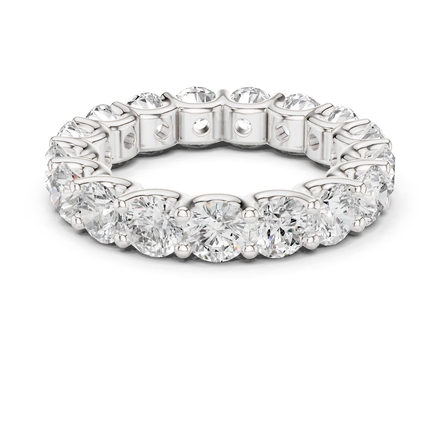 Round Lab Grown Diamond Pave Engagement Ring