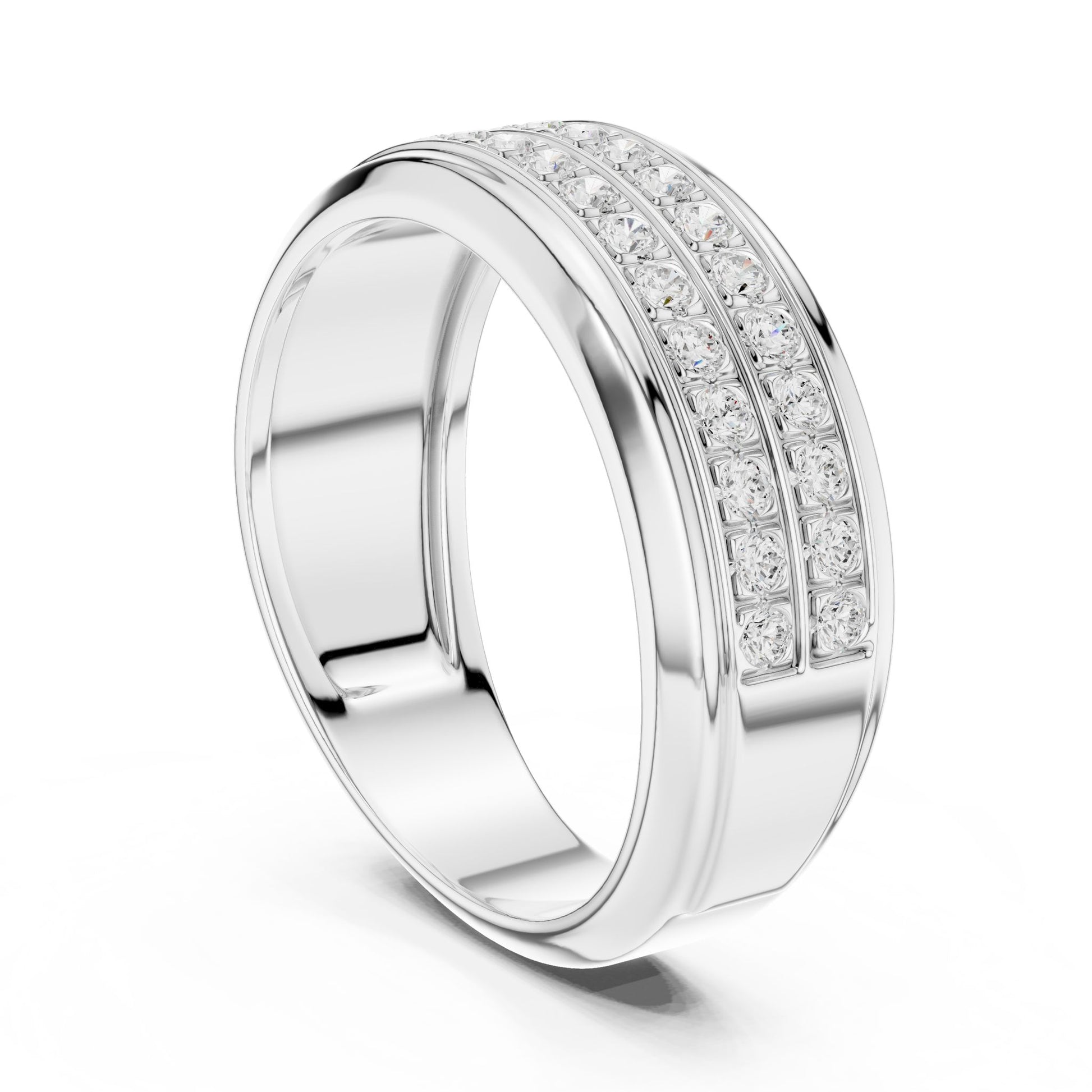 Men's Round Lab Grown Diamond Pave Ring