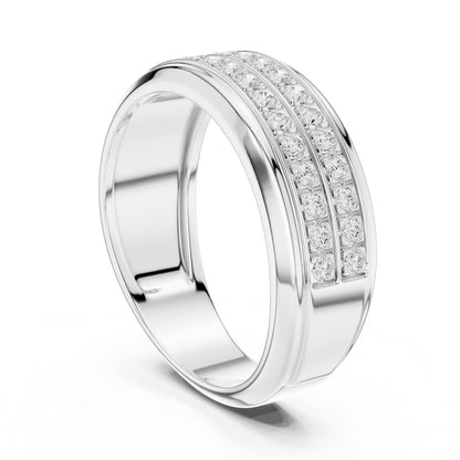 Men's Round Lab Grown Diamond Pave Ring
