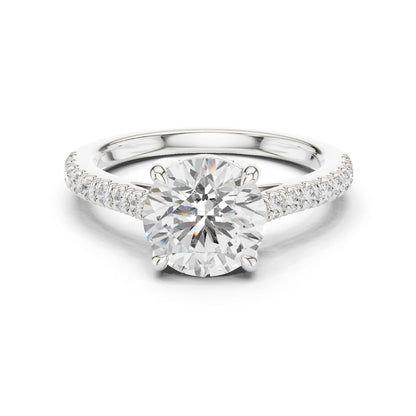 Round Lab Grown Diamond Pave Engagement Ring