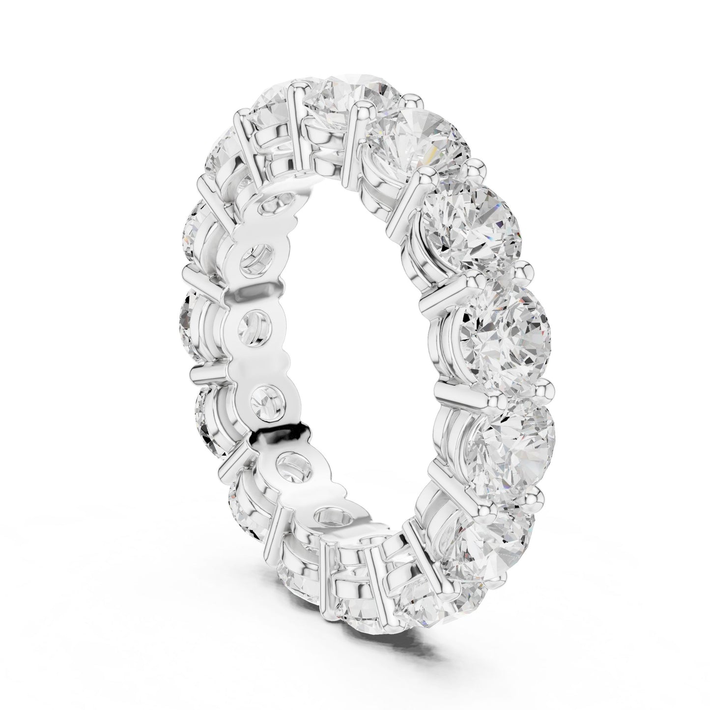 Round Lab Grown Diamond Pave Engagement Ring