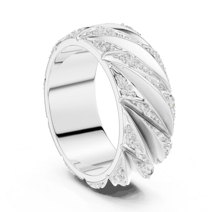 Men's Round Lab Grown Diamond Pave Ring