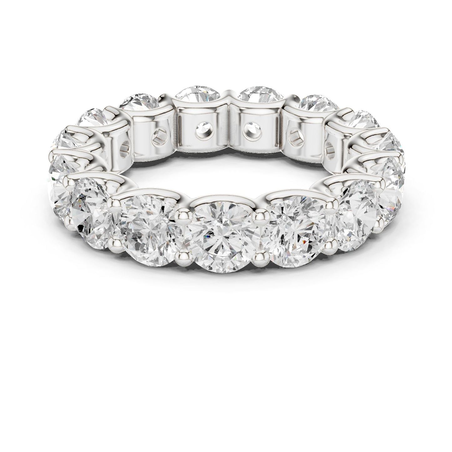 Round Lab Grown Diamond Pave Engagement Ring