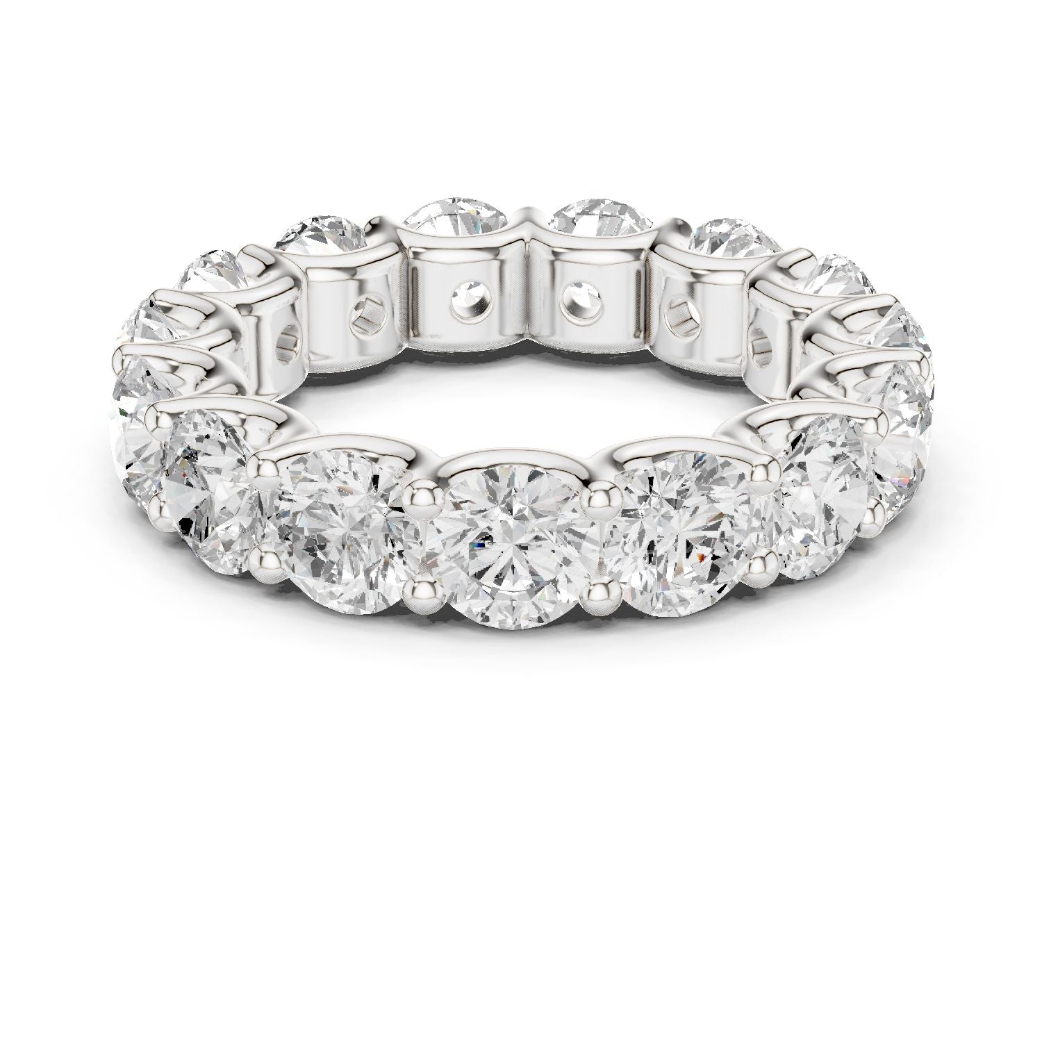 Round Lab Grown Diamond Pave Engagement Ring