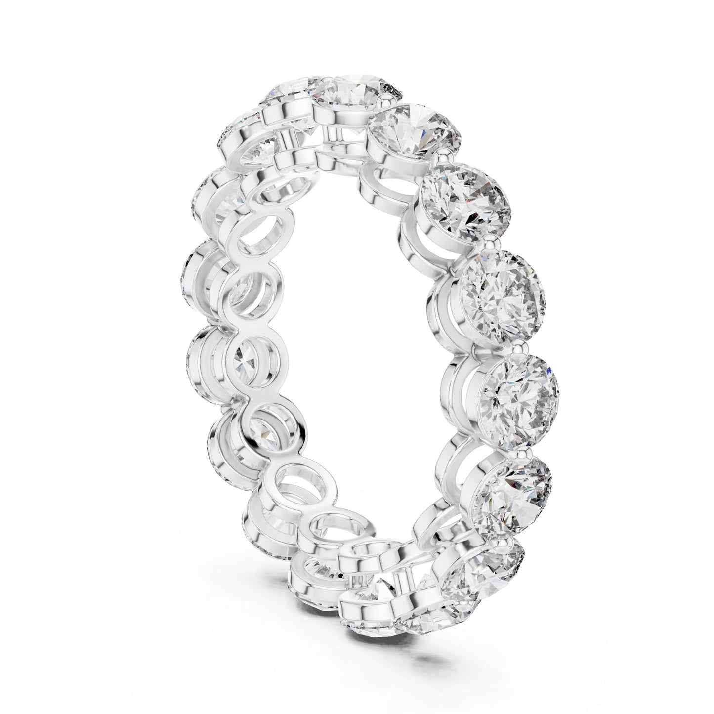 Round Lab Grown Diamond Pave Engagement Ring