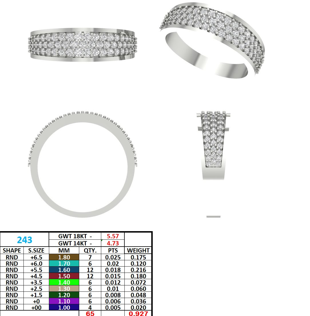 Men's Round Lab Grown Diamond Pave Ring