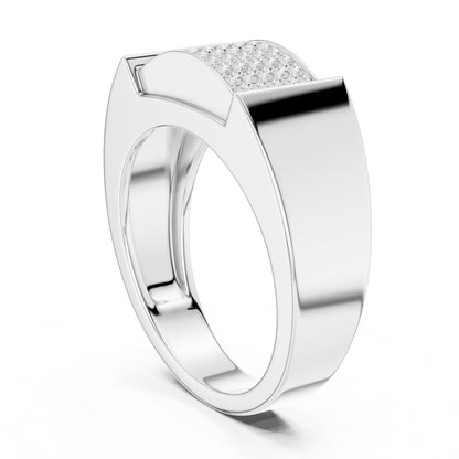 Men's Round Lab Grown Diamond Pave Ring