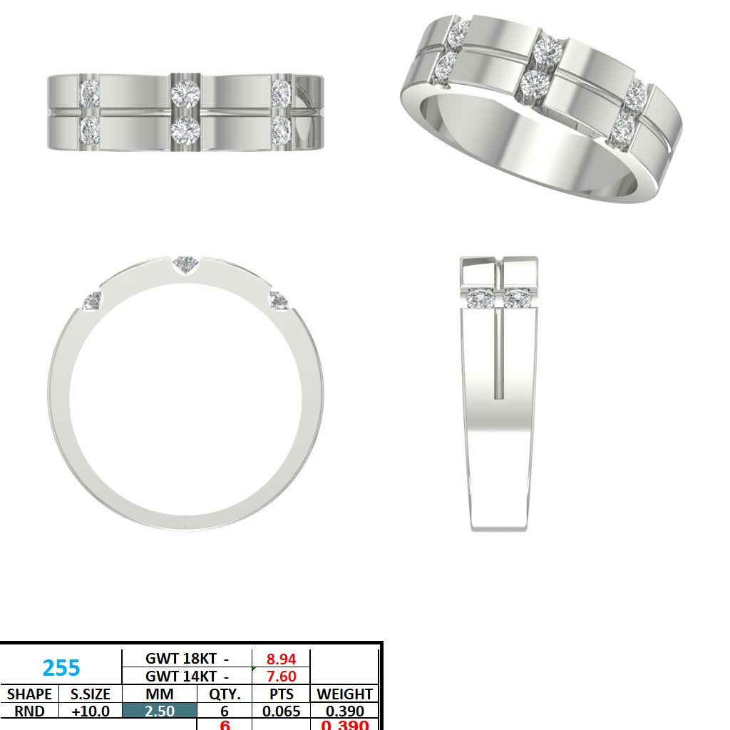 Men's Round Lab Grown Diamond Pave Ring