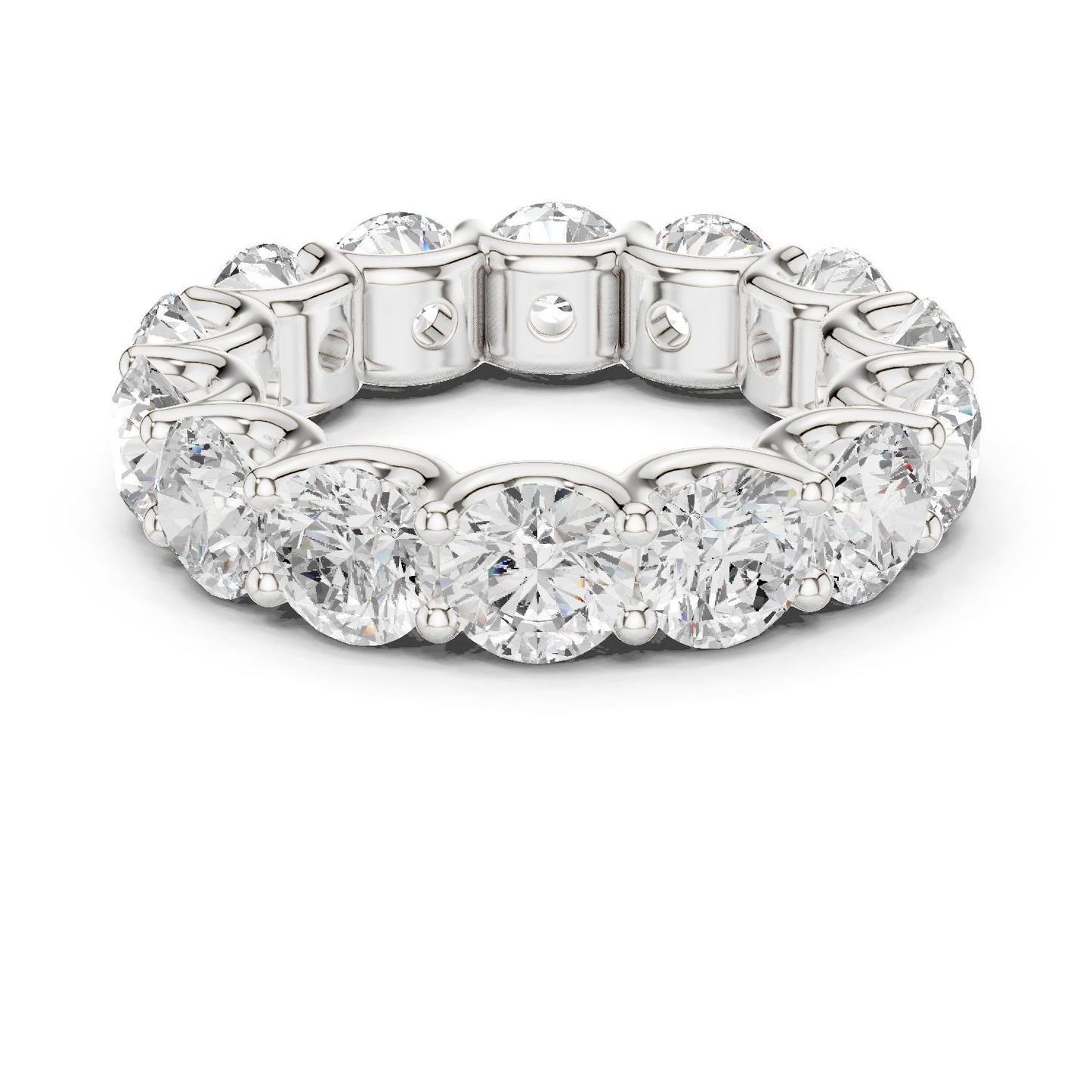 Round Lab Grown Diamond Pave Engagement Ring