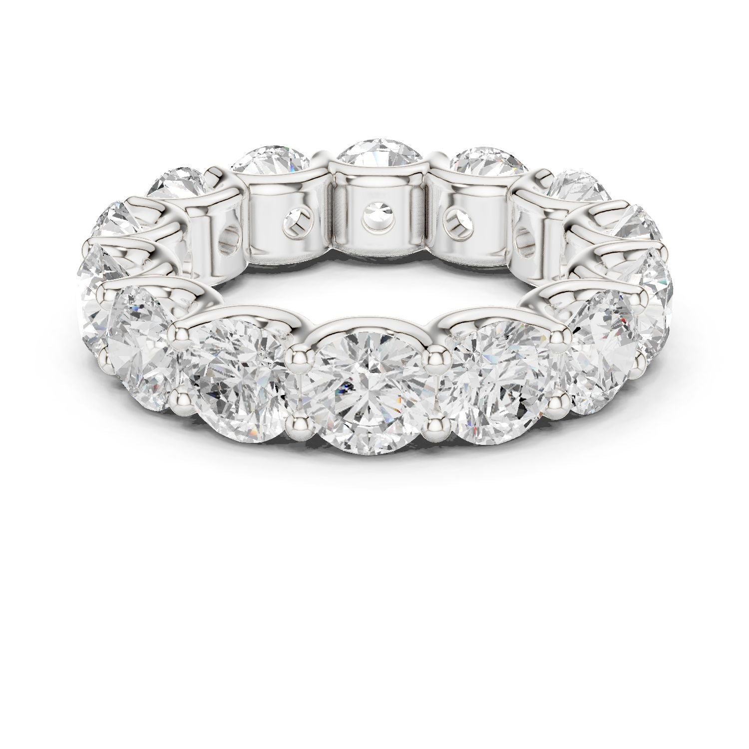 Round Lab Grown Diamond Pave Engagement Ring