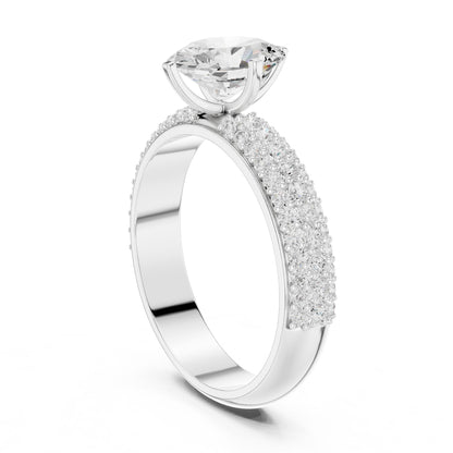 Round Lab Grown Diamond Pave Engagement Ring