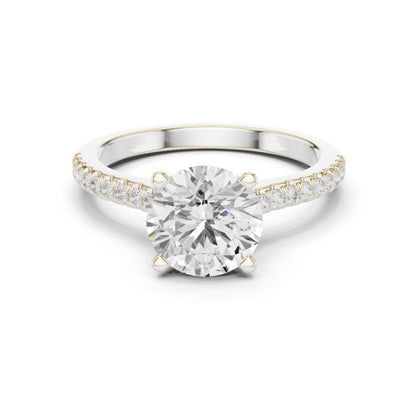Round Lab Grown Diamond Pave Engagement Ring