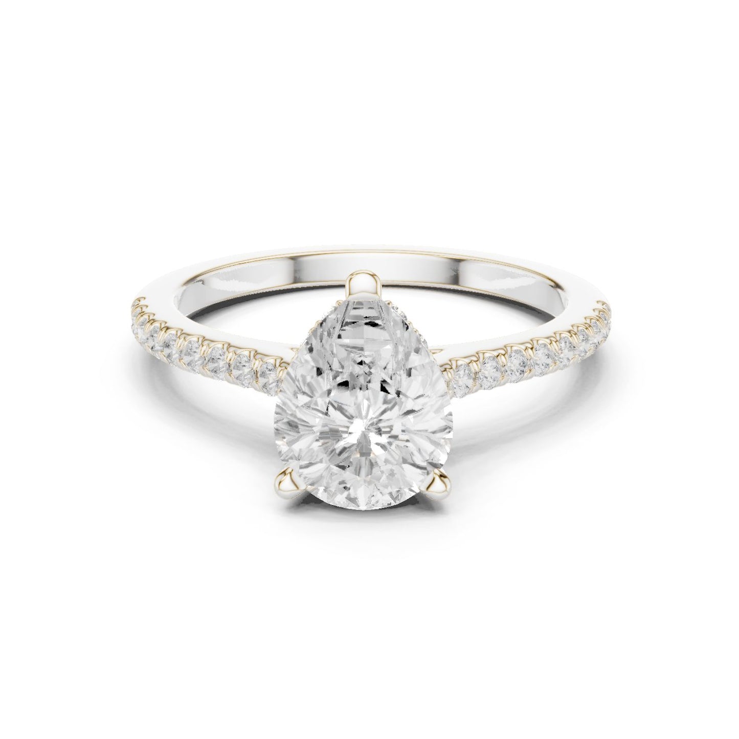 Round Lab Grown Diamond Pave Engagement Ring