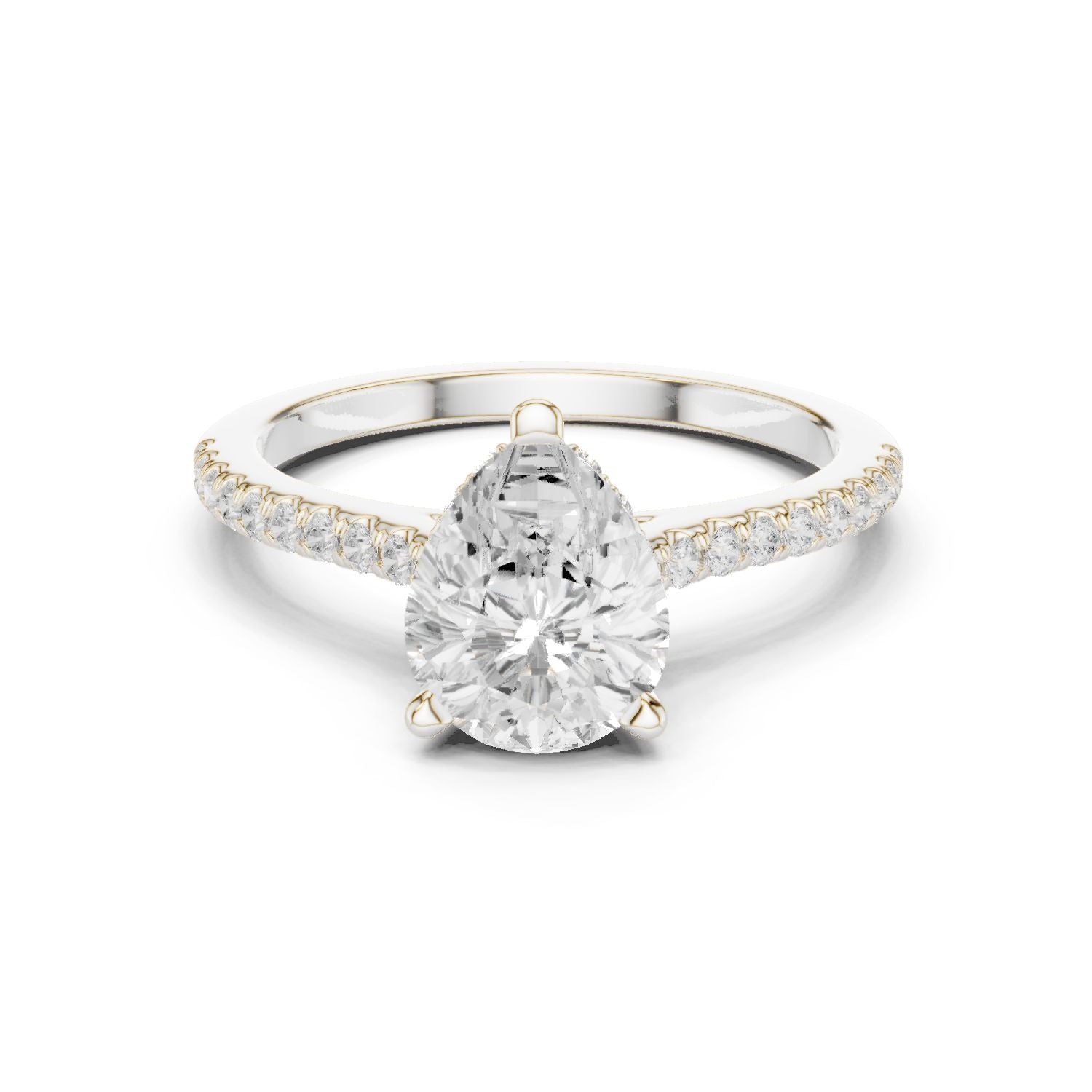 Round Lab Grown Diamond Pave Engagement Ring