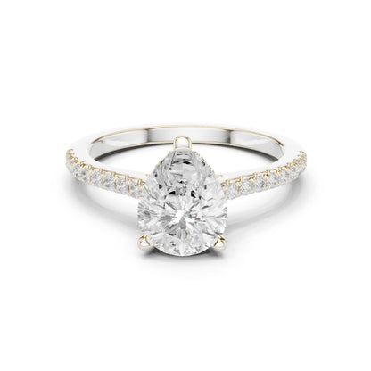Round Lab Grown Diamond Pave Engagement Ring