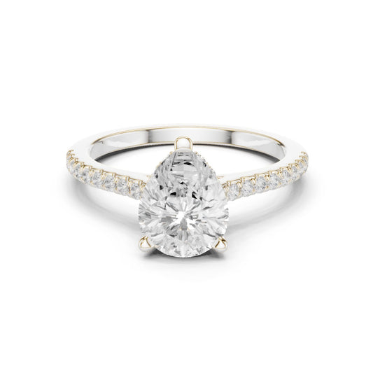 Round Lab Grown Diamond Pave Engagement Ring
