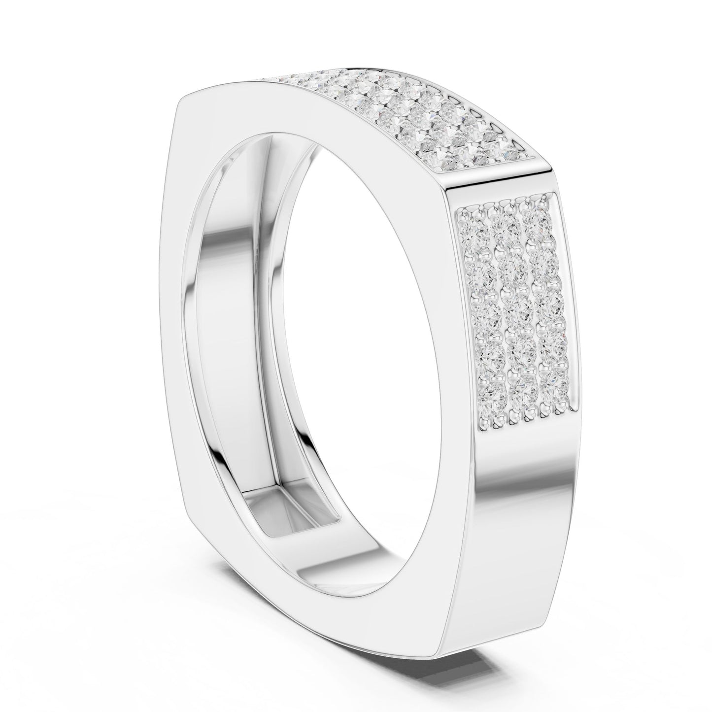 Men's Round Lab Grown Diamond Pave Ring