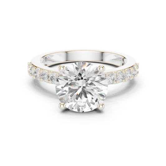 Round Lab Grown Diamond Pave Engagement Ring
