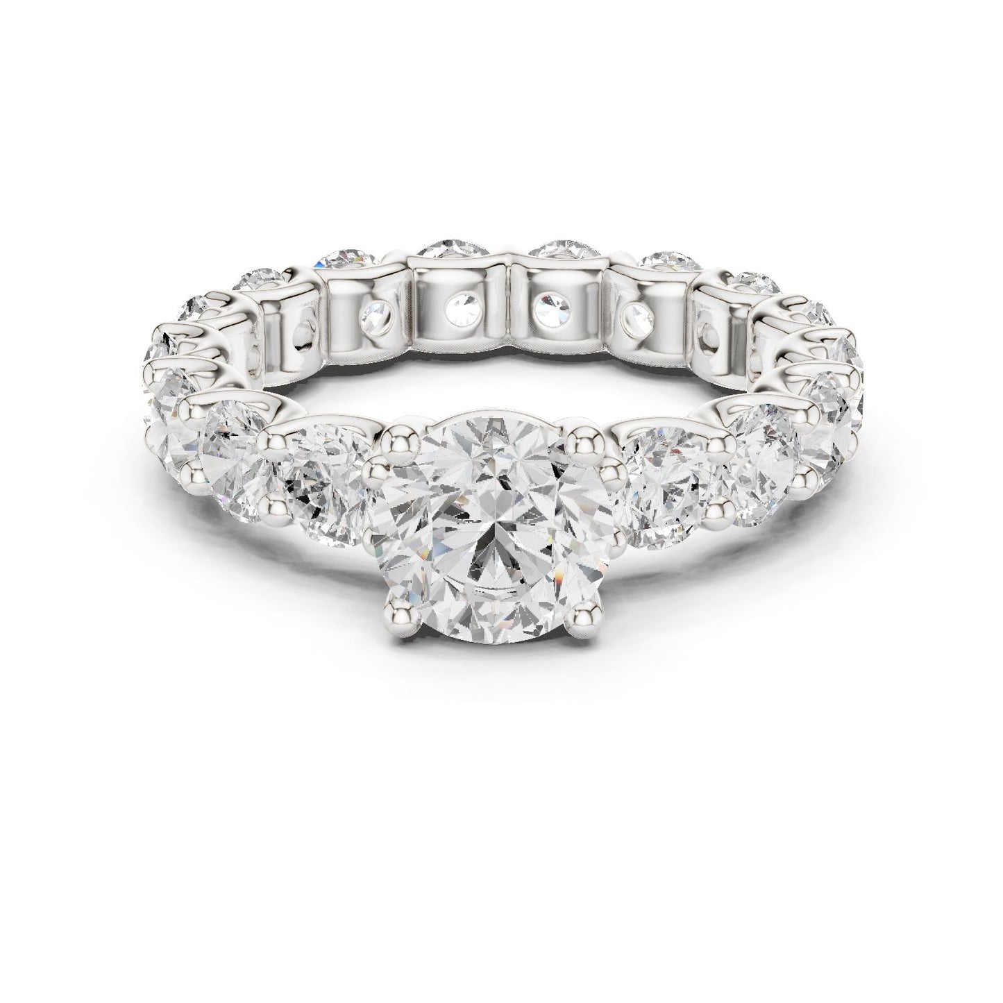 Round Lab Grown Diamond Pave Engagement Ring
