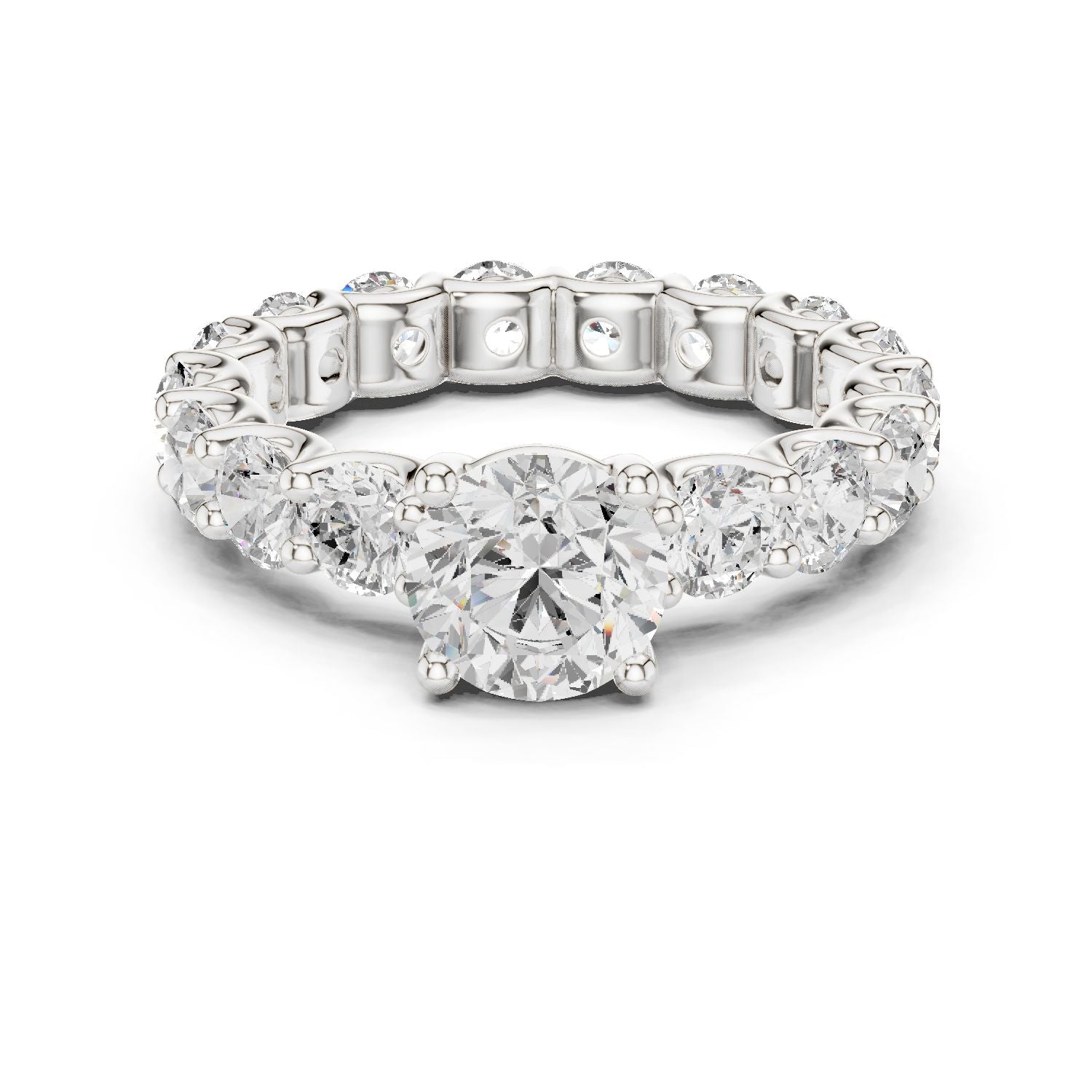 Round Lab Grown Diamond Pave Engagement Ring