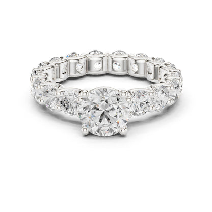 Round Lab Grown Diamond Pave Engagement Ring
