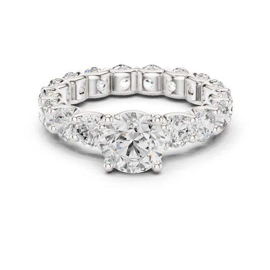 Round Lab Grown Diamond Pave Engagement Ring