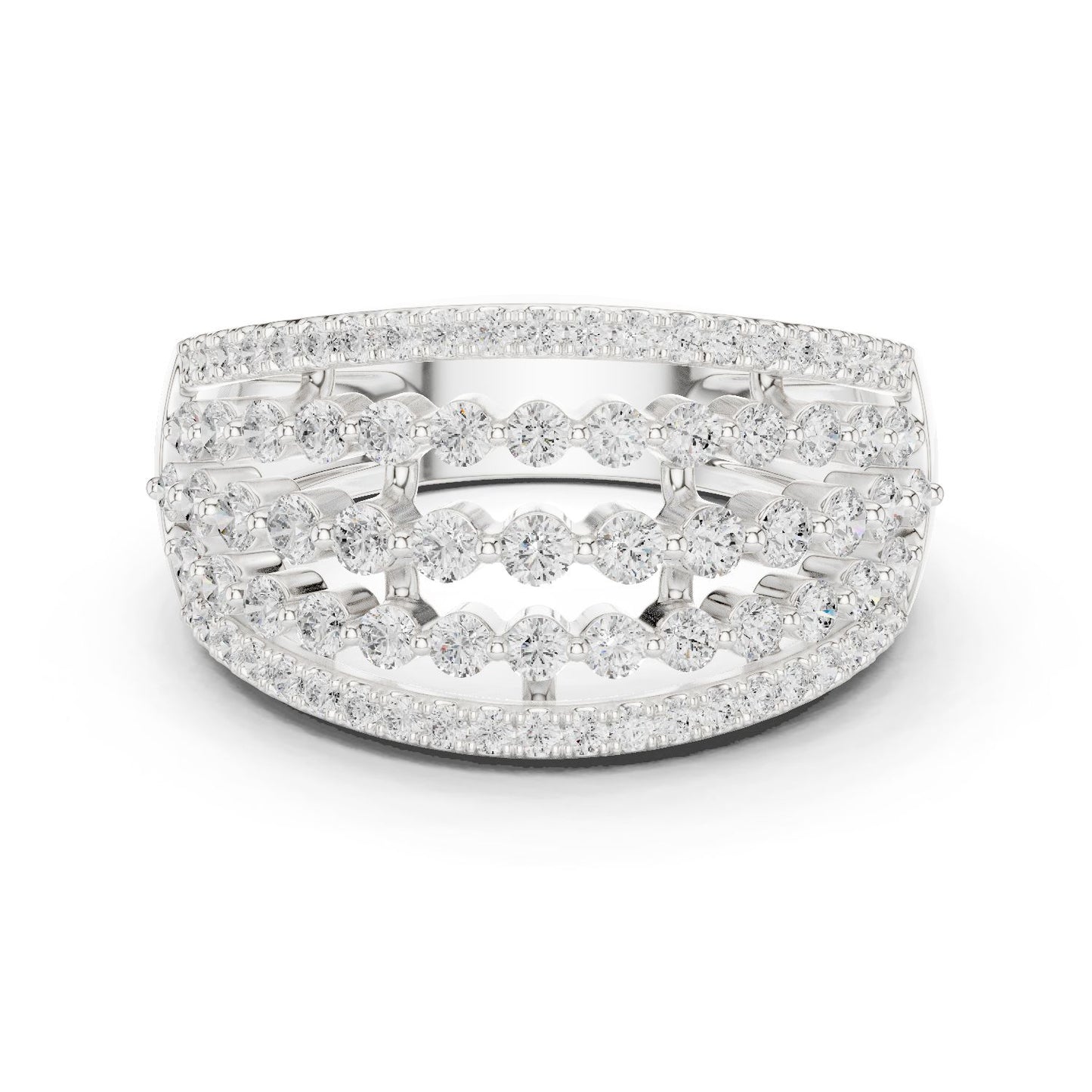 Round Lab Grown Diamond Pave Engagement Ring