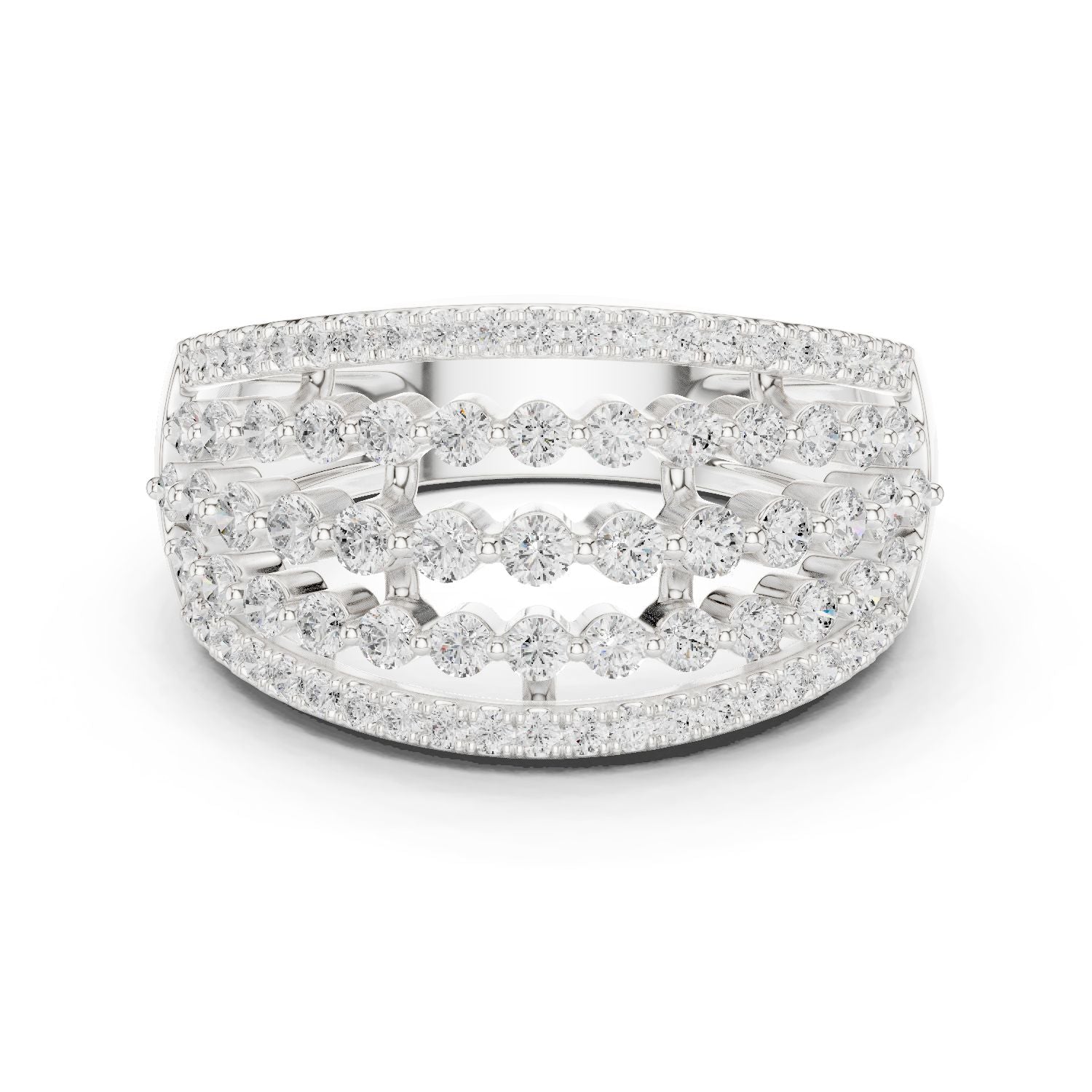 Round Lab Grown Diamond Pave Engagement Ring
