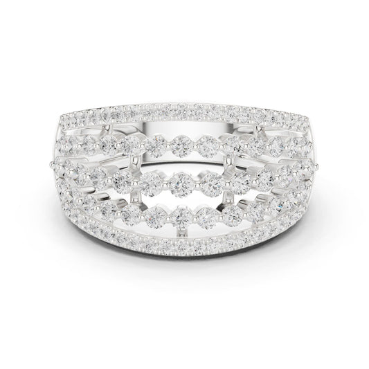 Round Lab Grown Diamond Pave Engagement Ring