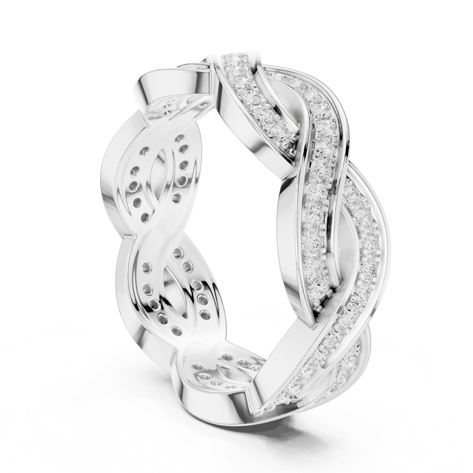 Round Lab Grown Diamond Pave Engagement Ring