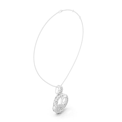 Round Lab Grown Diamond Pave Pendant
