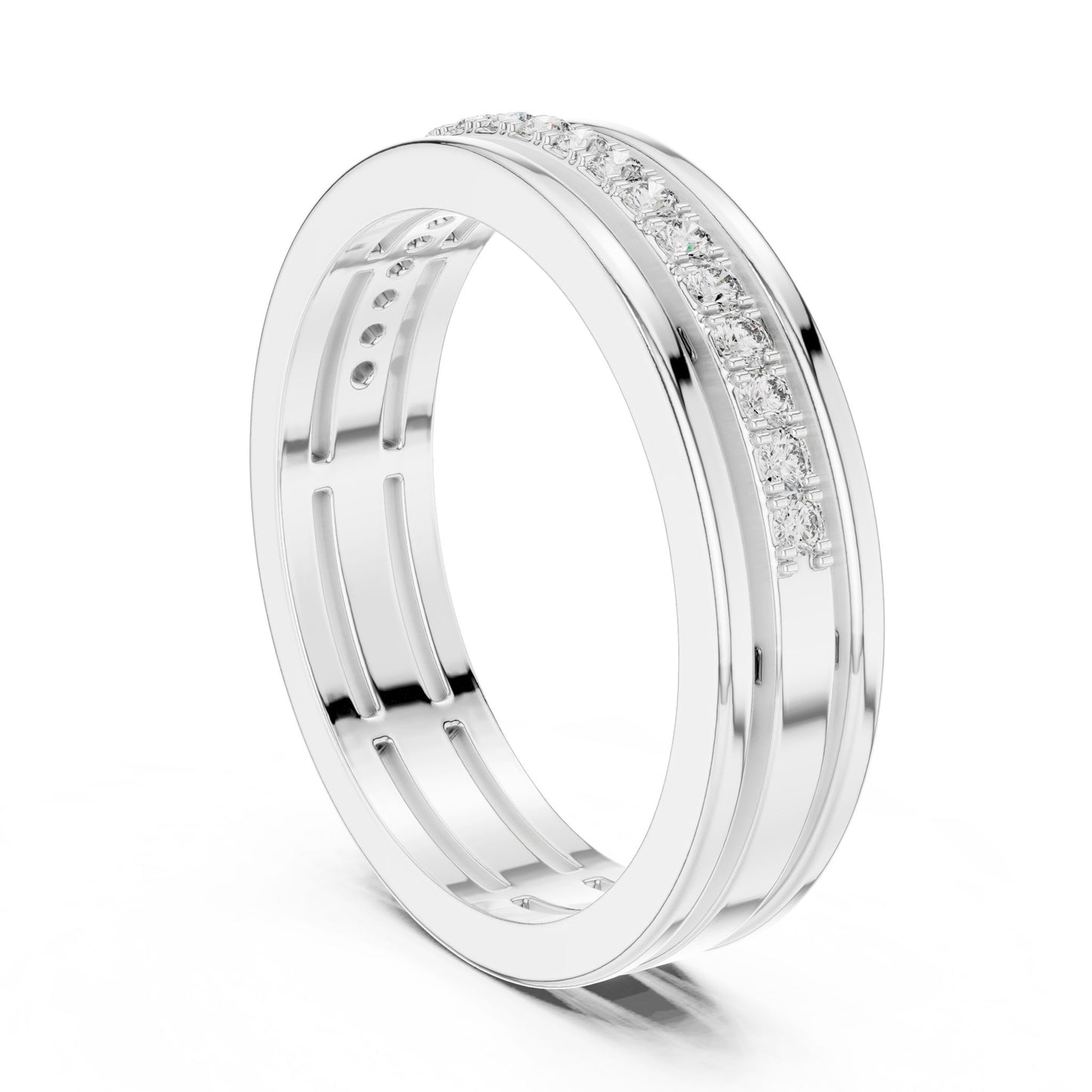 Round Lab Grown Diamond Pave Engagement Ring