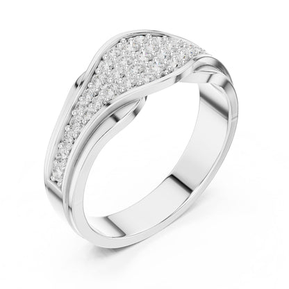 Round Lab Grown Diamond Pave Engagement Ring
