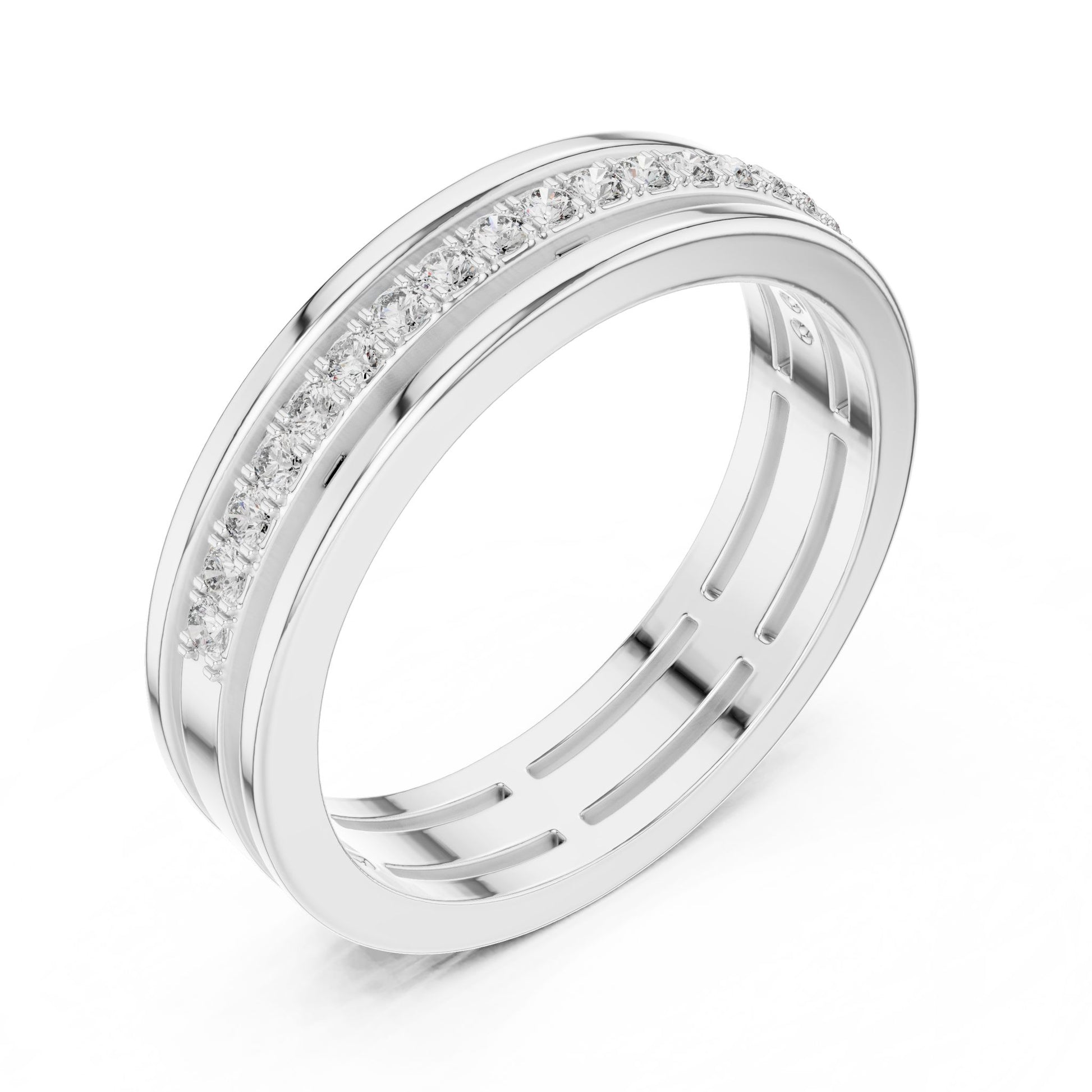 Round Lab Grown Diamond Pave Engagement Ring
