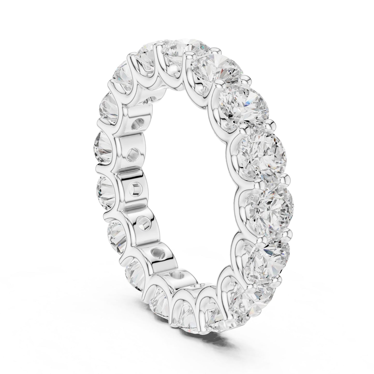 Round Lab Grown Diamond Pave Engagement Ring