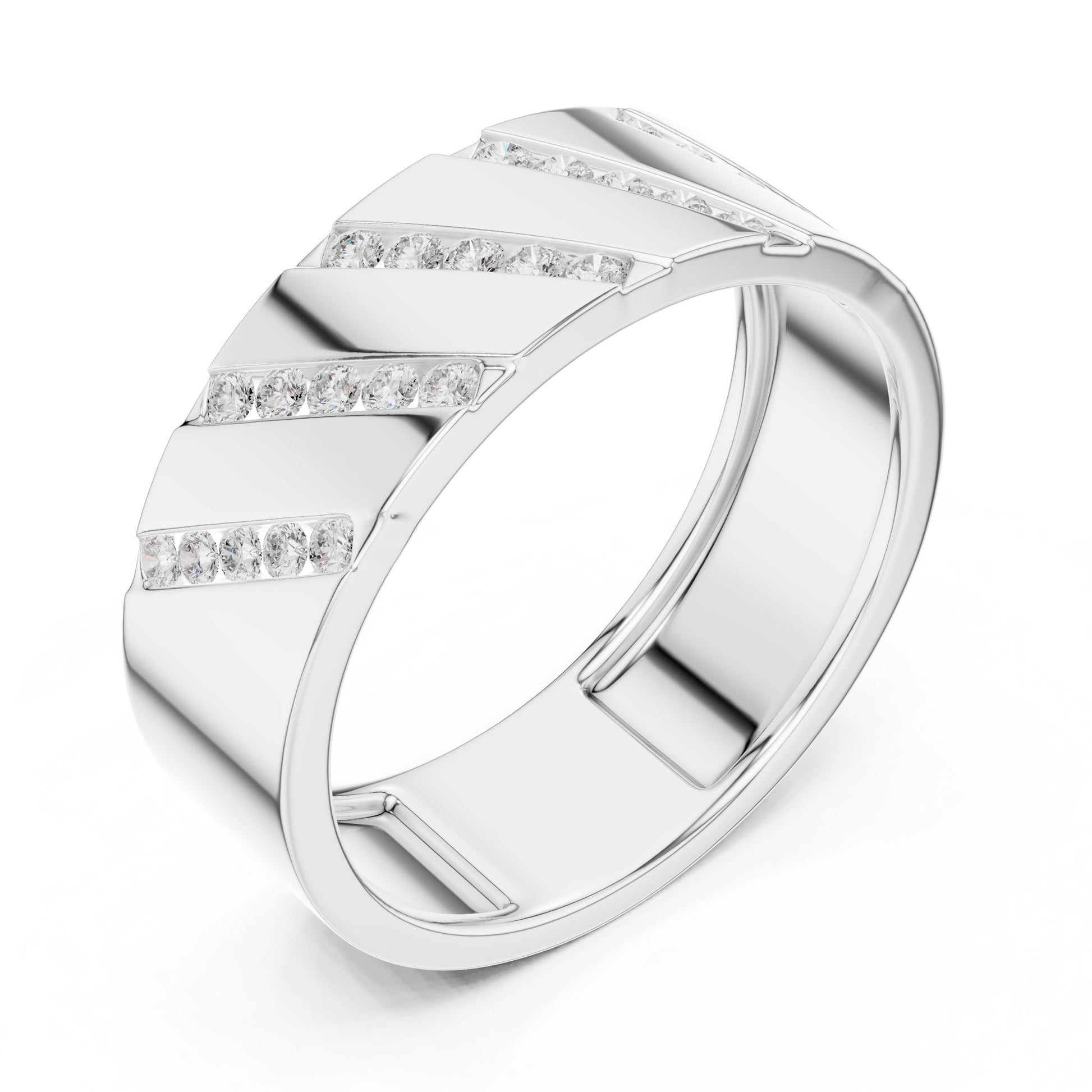 Men's Round Lab Grown Diamond Pave Ring