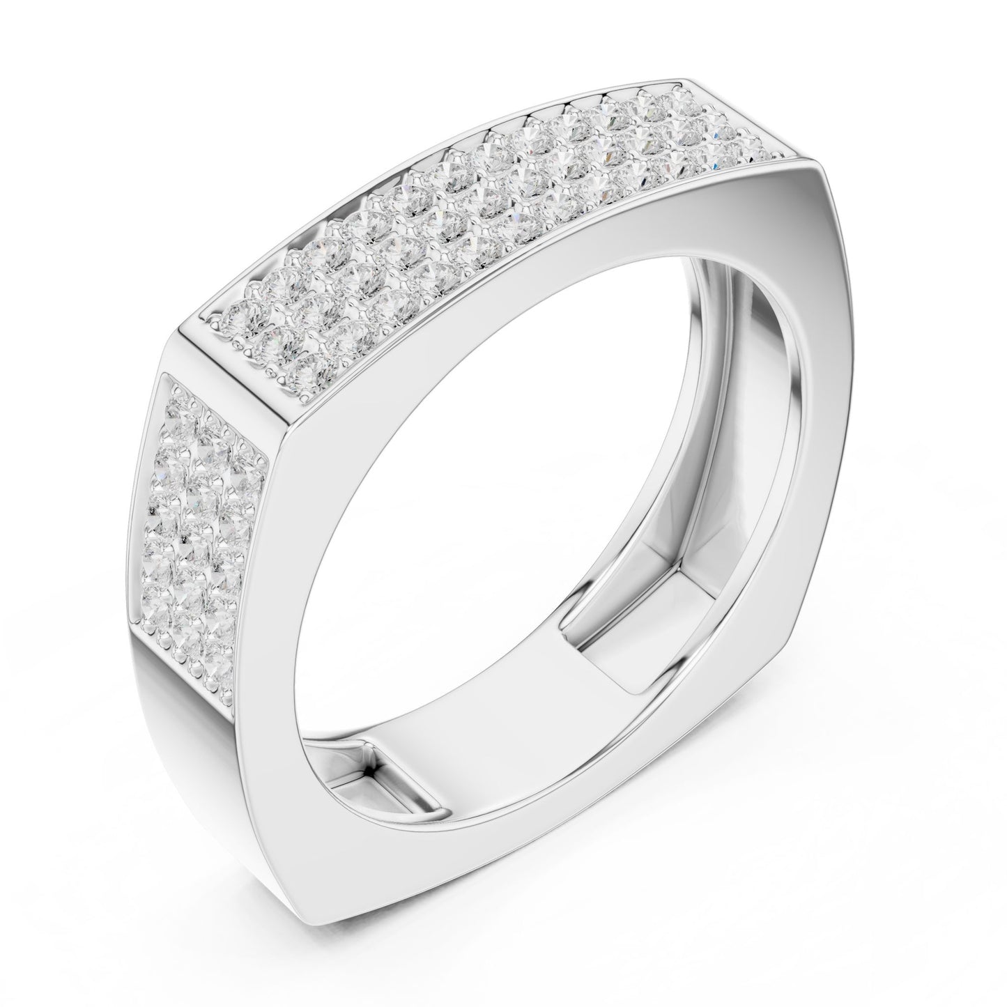 Men's Round Lab Grown Diamond Pave Ring