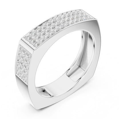 Men's Round Lab Grown Diamond Pave Ring