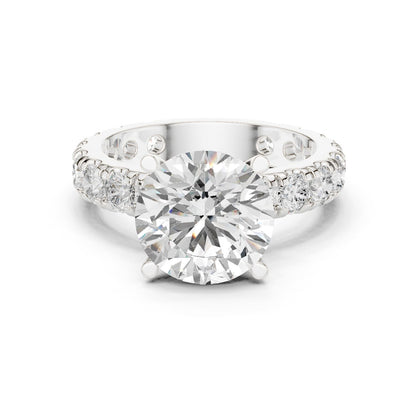 Round Lab Grown Diamond Pave Engagement Ring