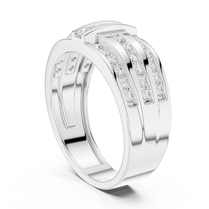 Men's Round Lab Grown Diamond Pave Ring